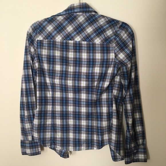 Aeropostale blue plaid button down size small - Picture 5 of 5